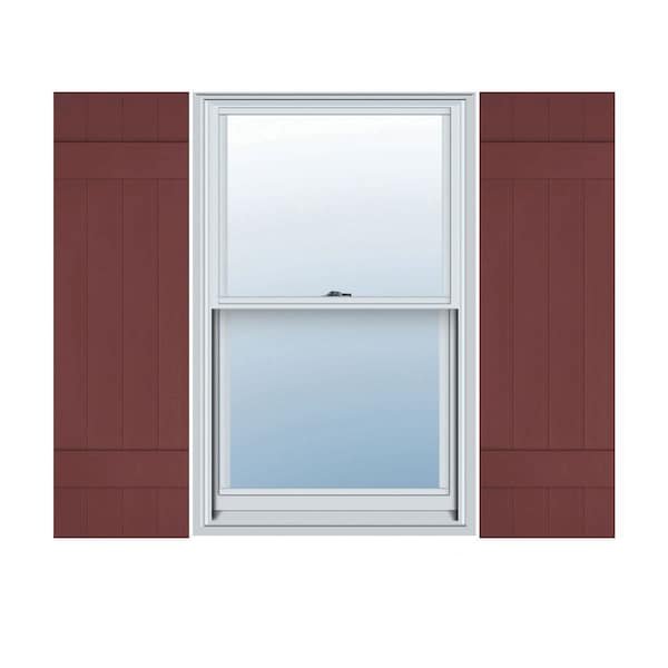 Ekena Millwork Lifetime Vinyl, 4 Board Joined (2 Batten), Board-n-Batten Shutters, w/Shutter Loks, LJ4C14X02800WN, PR LJ4C14X02800WN - main
